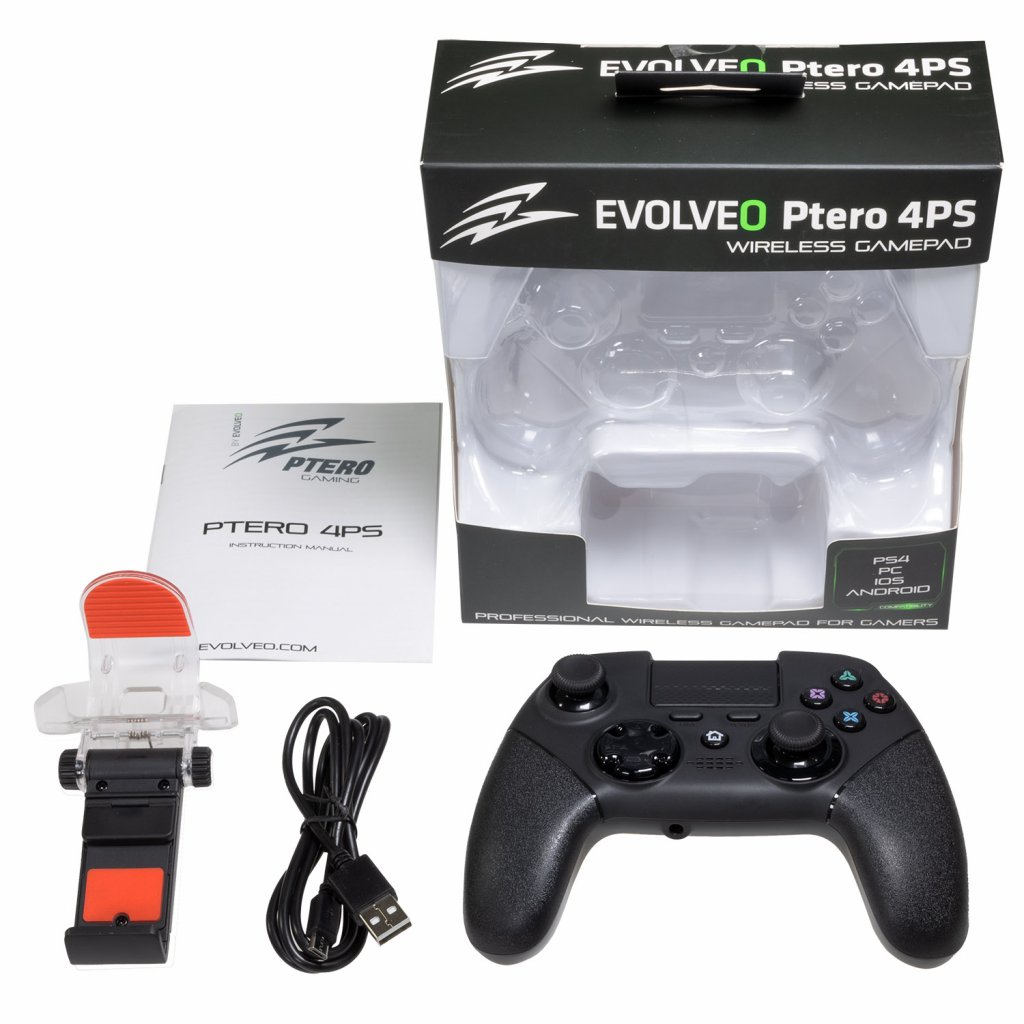EVOLVEO Ptero 4PS, bezdrátový gamepad pro PC, PlayStation 4, iOS a Android 
