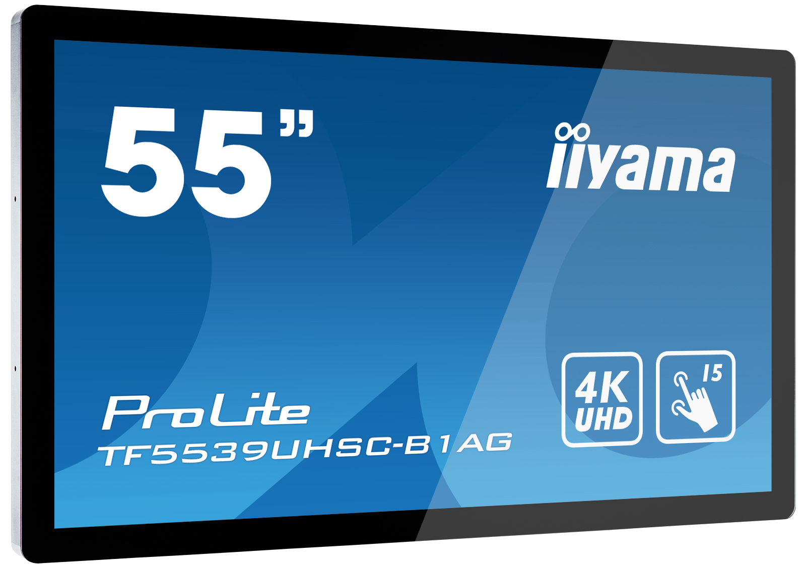 55" iiyama TF5539UHSC-B1AG: IPS, 4K, capacitive, 15P, 500cd/ m2, VGA, HDMI, DP, 24/ 7, IP54, černý 
