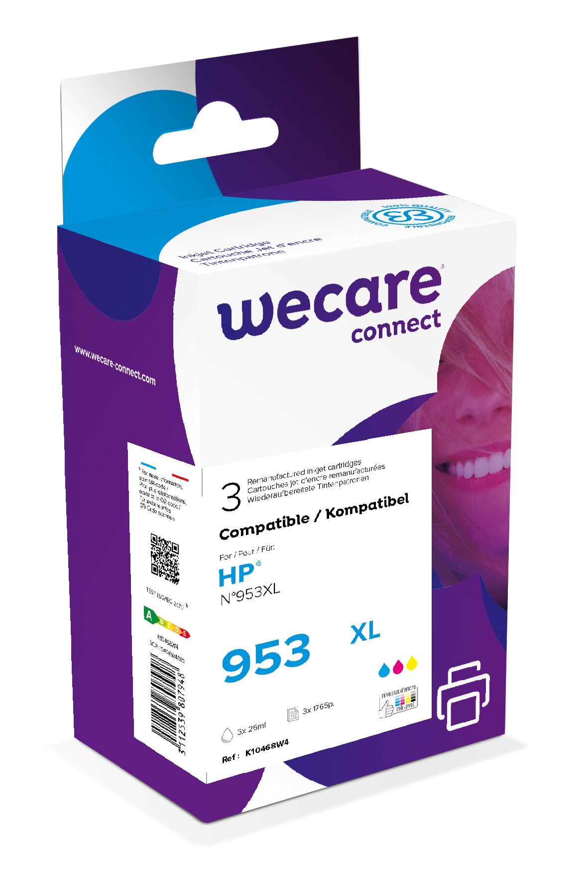 WECARE ARMOR ink sada kompatibilná s HP F6U16AE/ F6U17AE/ F6U18AE, CMY