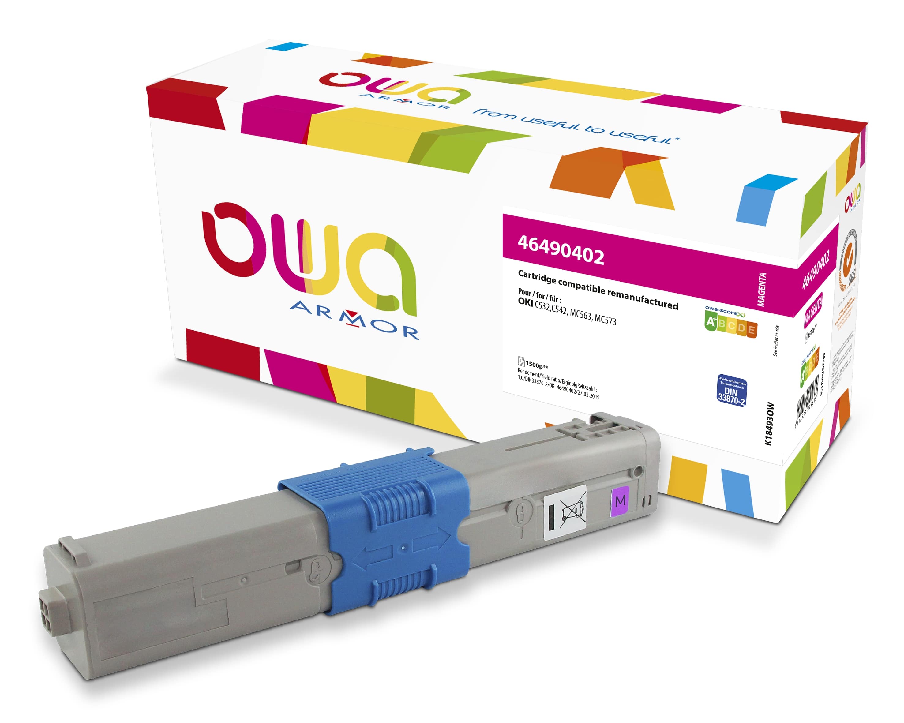 OWA Armor toner kompatibilný s OKI 46490402, 1500st, červená/ magenta