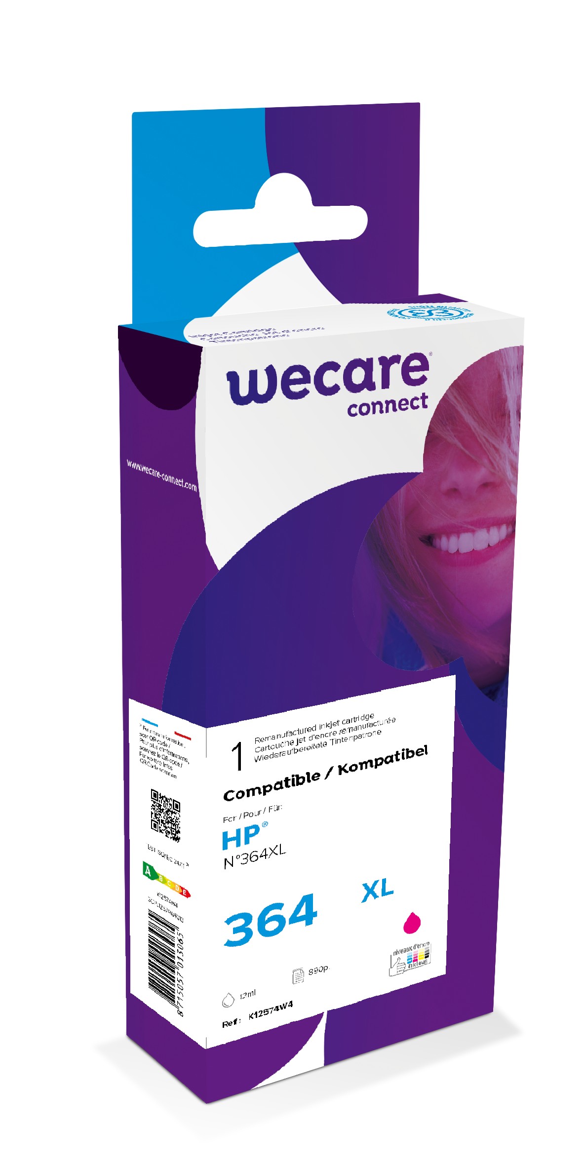 WECARE ARMOR ink kompatibilný s HP CB324EE, červená/ magenta