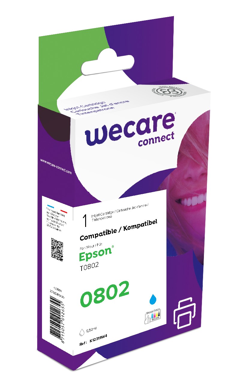 WECARE ARMOR ink kompatibilný s EPSON C13T08024011, modrá/ cyan