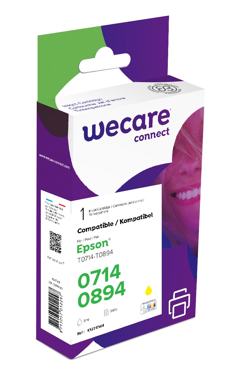 WECARE ARMOR ink kompatibilný s EPSON C13T07144012, žltá/ yellow pigm.