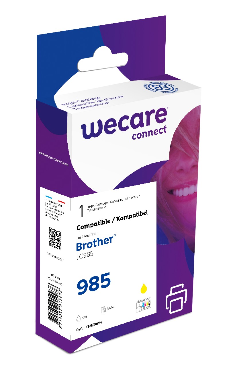 WECARE ARMOR ink kompatibilný s BROTHER LC-985Y, žltá/ yellow