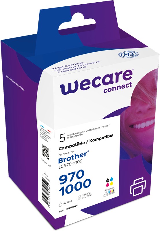 WECARE ARMOR ink kompatibilný s BROTHER LC-970/ 1000Y, 2xčierna/ CMY