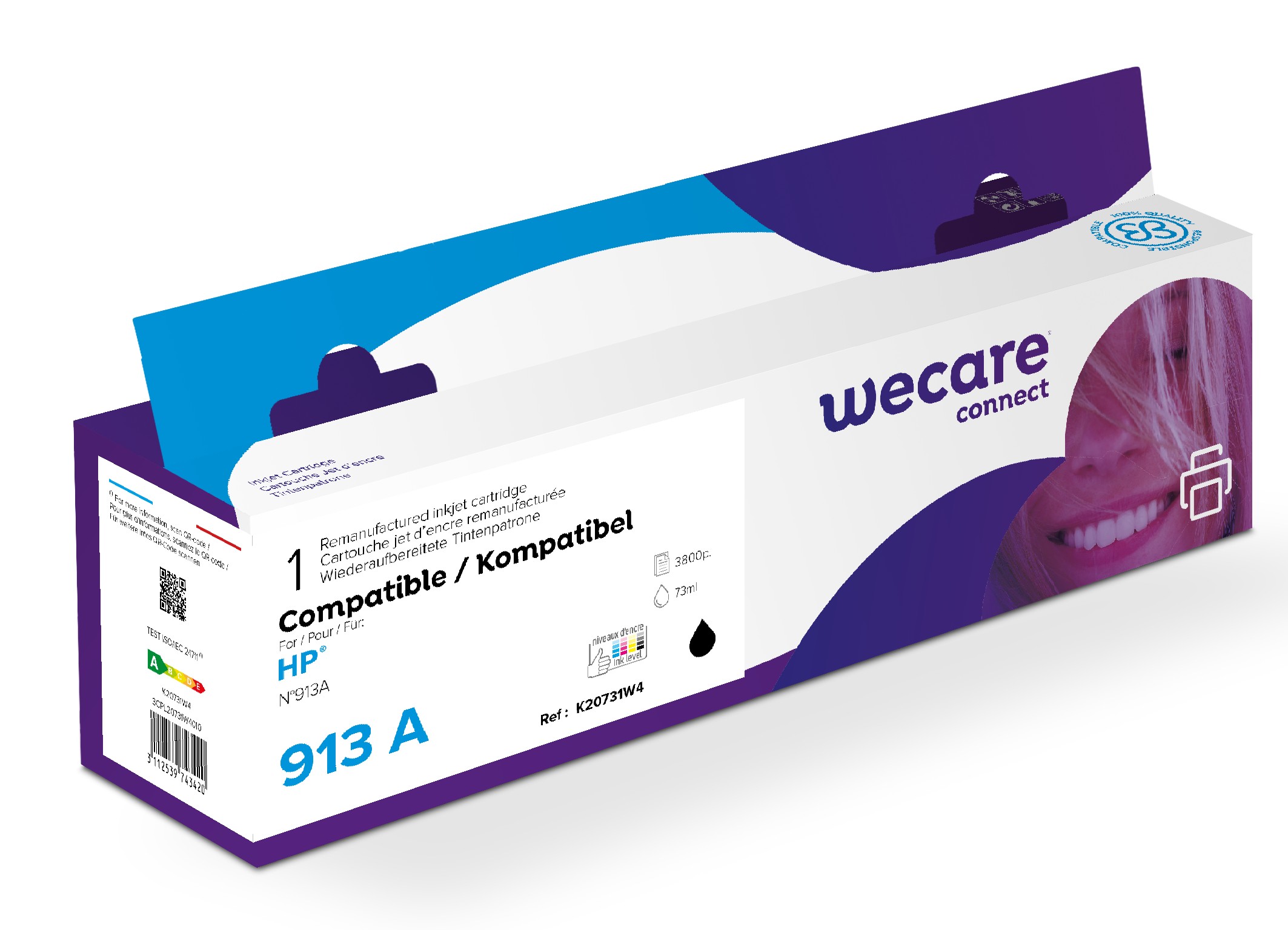 WECARE ARMOR ink kompatibilní s HP F6T78AE, červená/ magenta