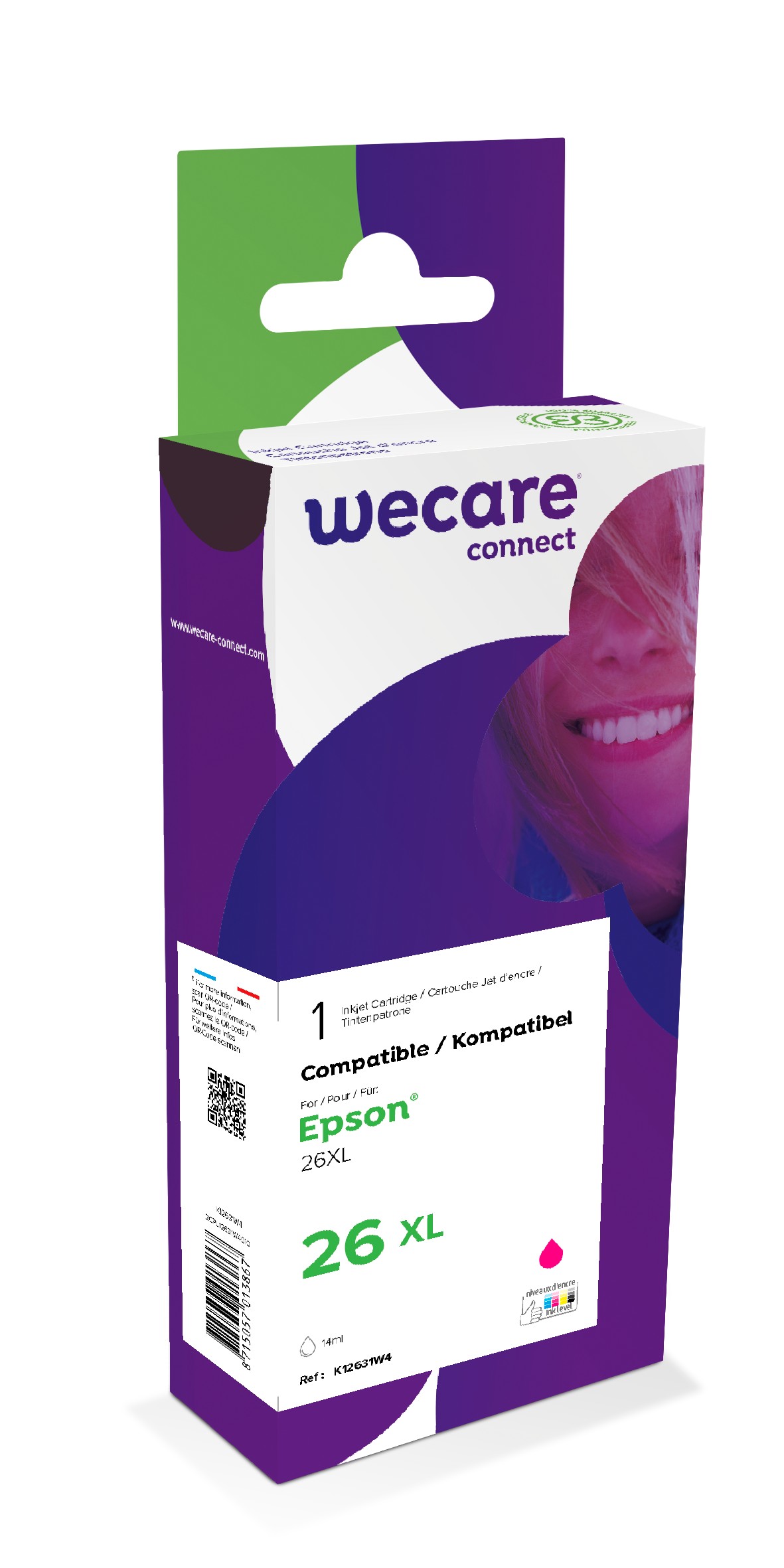 WECARE ARMOR ink kompatibilný s EPSON C13T26334010, červená/ magenta