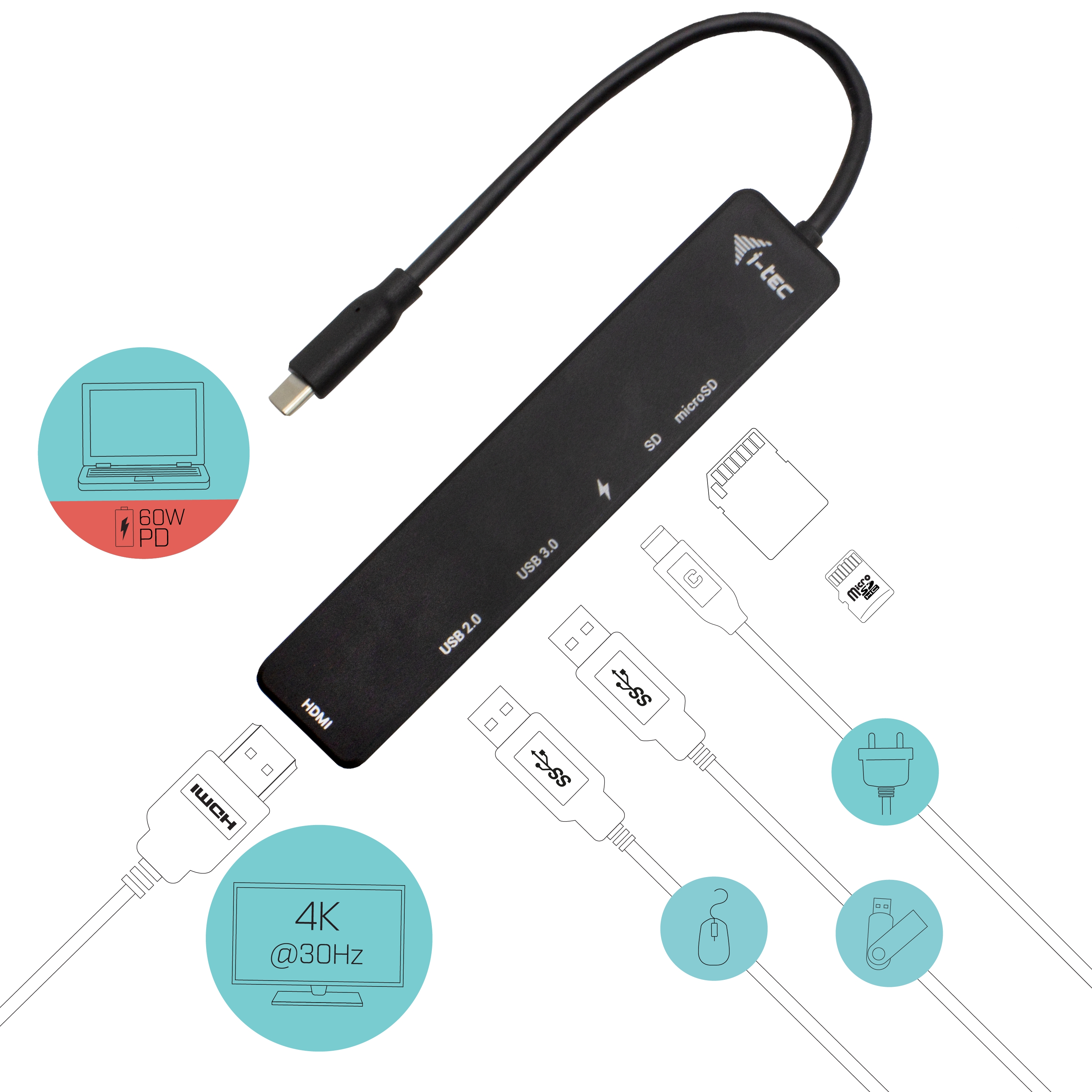 i-tec USB-C Travel Easy Dock 4K HDMI, Power Delivery 60 W 