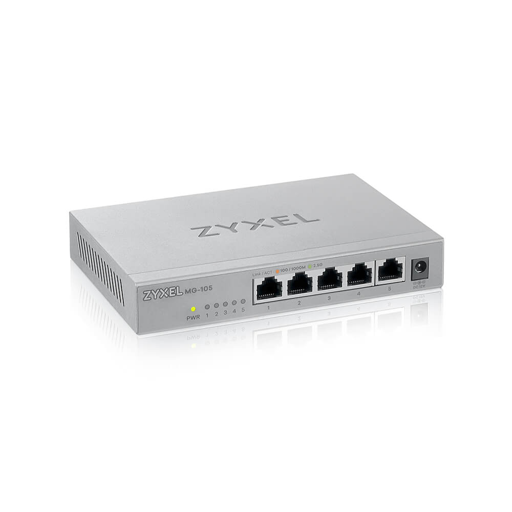 Zyxel MG-105 5 Ports Desktop 2, 5 G MultiGig unmanaged Switch 