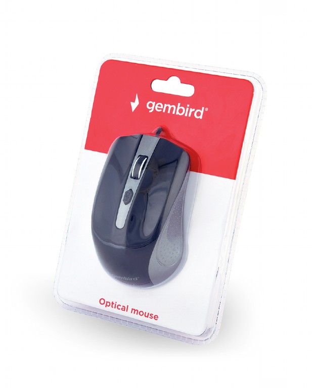 Gembird MUS-4B-01-GB/ Cestovní/ Optická/ Drátová USB/ Černá-stříbrná 