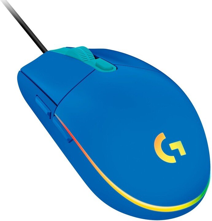 Logitech G102 Lightsync/ Herná/ Optická/ 8 000 DPI/ Drôtová USB/ Modrá