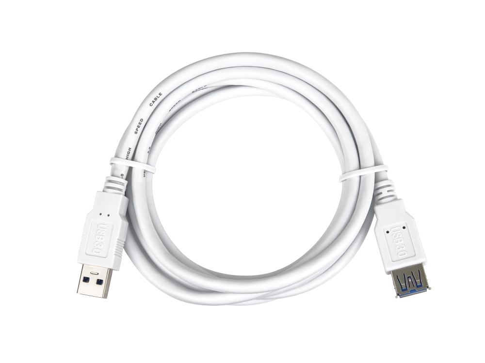 PremiumCord Predlžovací kábel USB 3.0 Super-speed 5Gbps A-A, MF, 9pin, 1m biela 