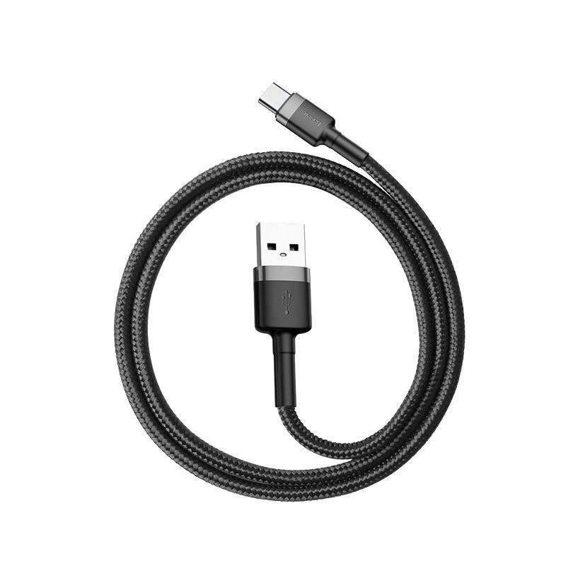 Baseus CATKLF-BG1 Cafule Kábel USB-C 3A 1m Grey/ Black 