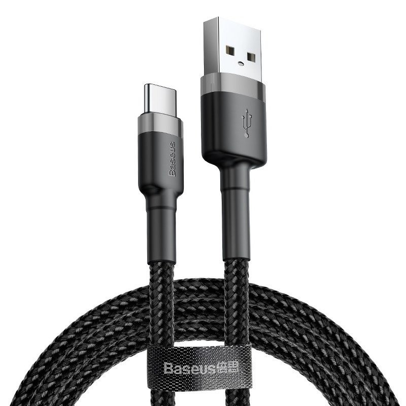 Baseus CATKLF-BG1 Cafule Kábel USB-C 3A 1m Grey/ Black