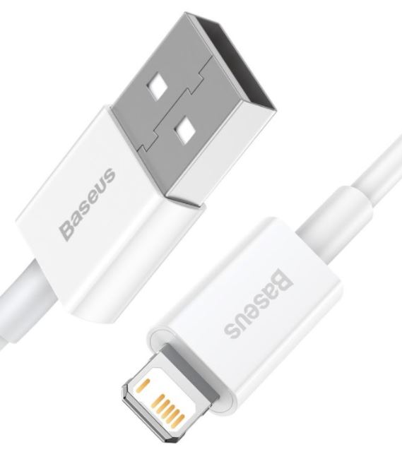 Baseus CALYS-02 Superior Fast Charging Kábel Lightning 2.4A 0.25m White 