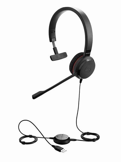 Jabra Evolve 30 II/ Mono/ Jack/ Drôt/ Čierna