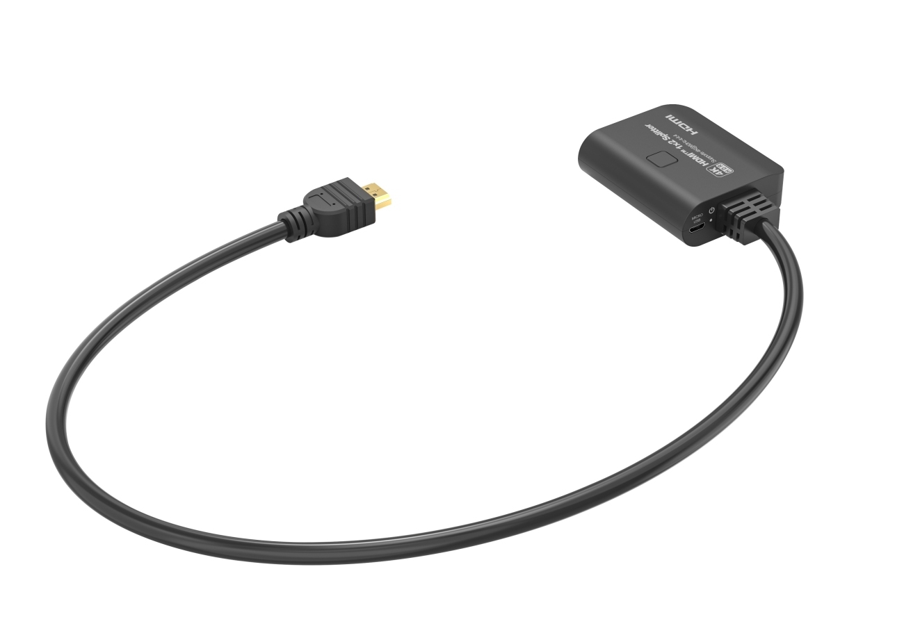 PremiumCord HDMI 2.0 Mini Splitter 1-2 Pigtail 4Kx2K@60Hz HDCP2.2 Downscaler 