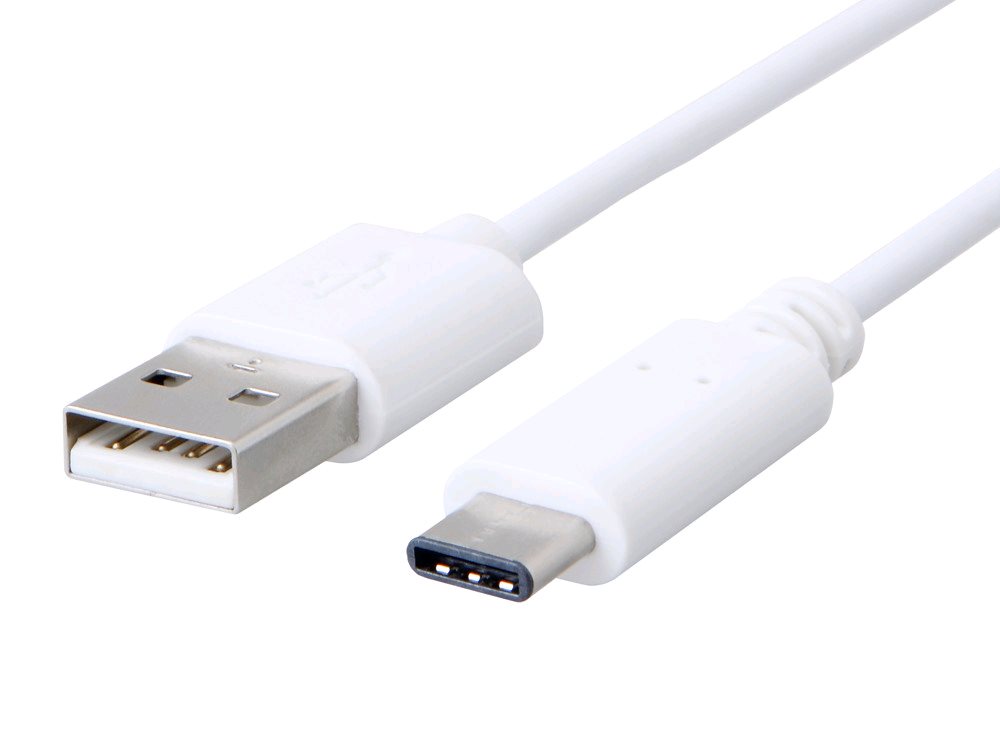 Kábel C-TECH USB 2.0 AM na Type-C kábel (AM/ CM), 2m, biely