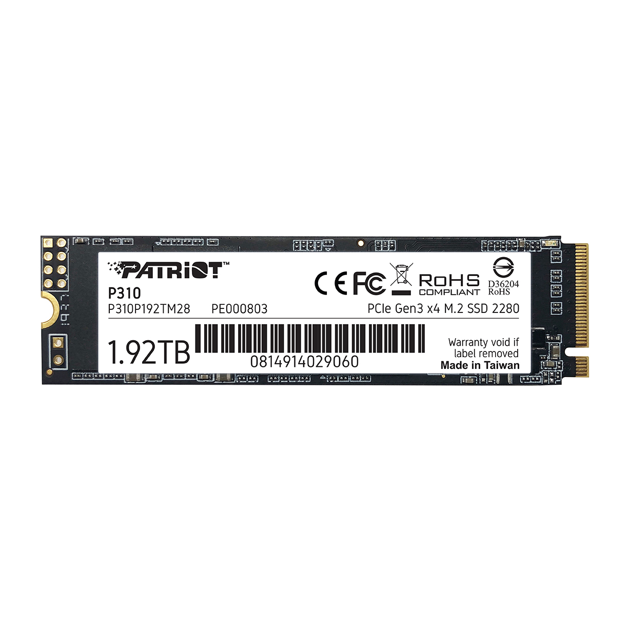 SSD 1920 GB PATRIOT P310 M.2 NVMe, Gen3x4