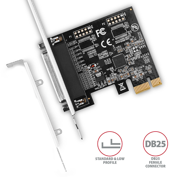 AXAGON PCEA-P1N, PCIe radič - 1x paralelný port (LPT), vr. LP 