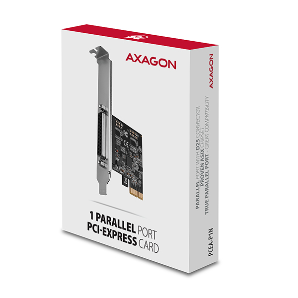 AXAGON PCEA-P1N, PCIe radič - 1x paralelný port (LPT), vr. LP 