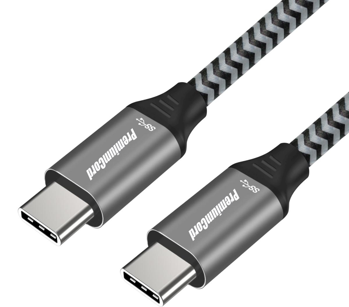 PREMIUMCORD Kabel USB 3.2 Gen 1 USB-C (M/ M),  bavlněný oplet,  1, 5m 