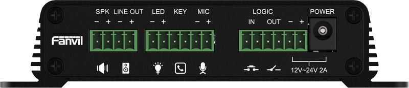 Fanvil PA2S SIP interkom a paging brána, 2xSIP, speaker rozhr., miker/ Line in, skrat. in/ out rozhr 