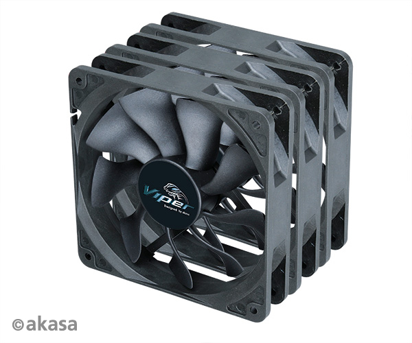 ventilátor Akasa - 12 cm VIPER S-flow 3ks B