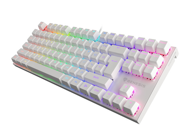 Genesis herní mechanická klávesniceTHOR 303/ RGB/ Outemu Brown/ Drátová USB/ US layout/ Bílá 