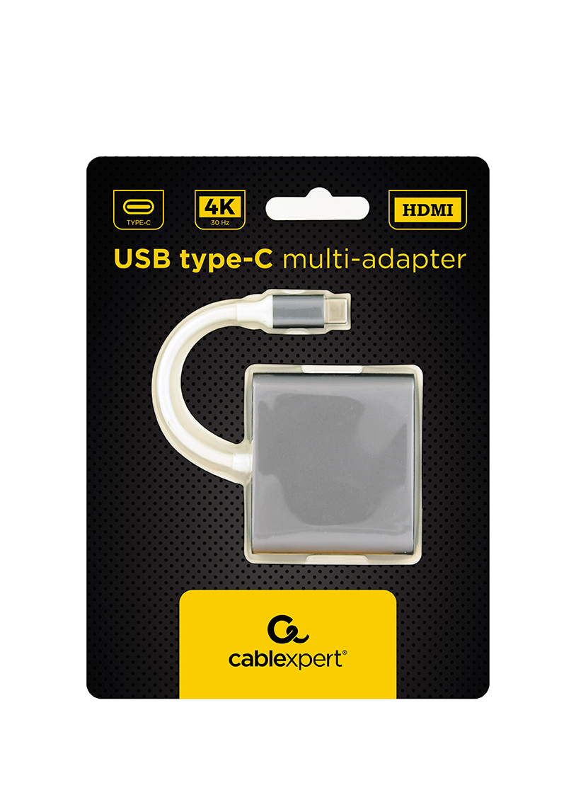 GEMBIRD Multi-adapter USB typu C, sivý 