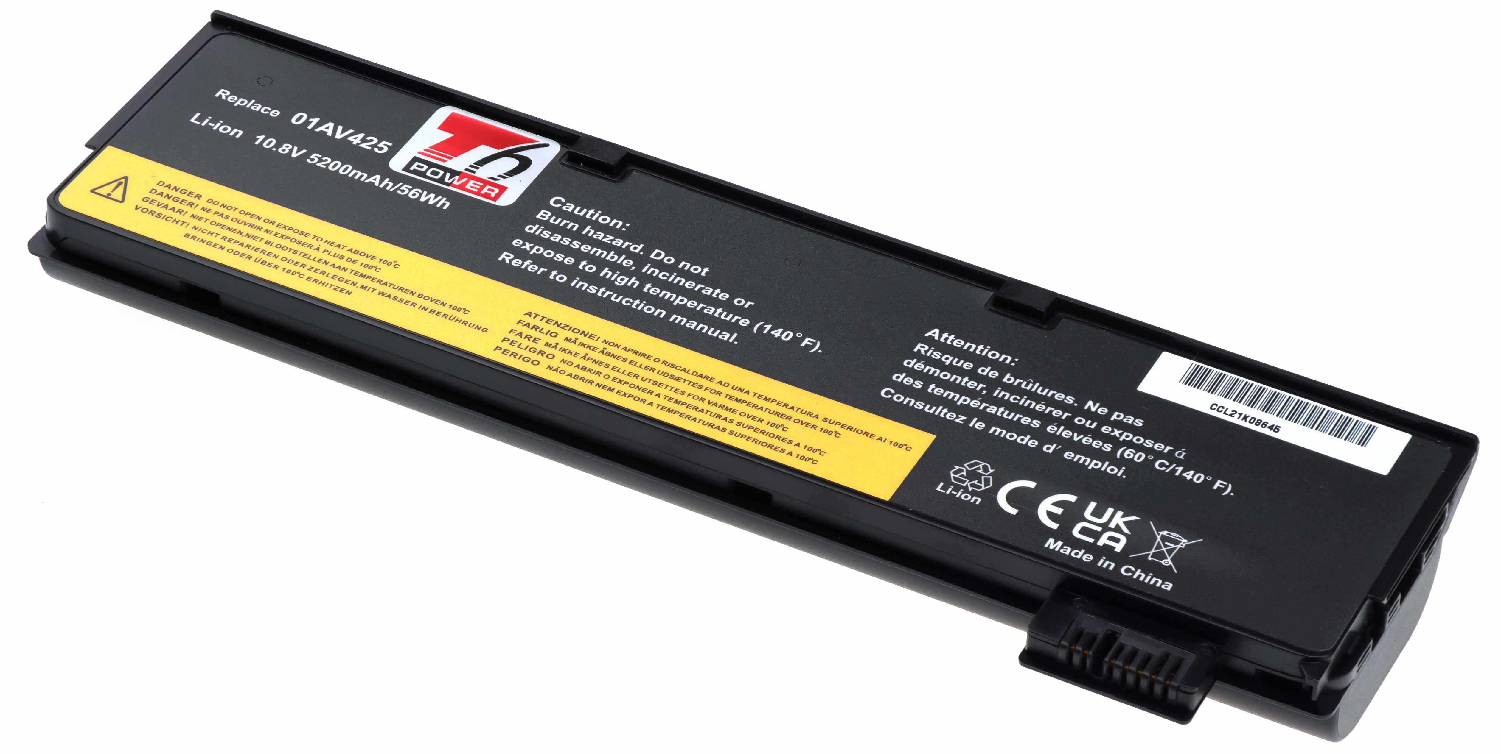 Batéria T6 Power Lenovo ThinkPad T470, T480, T570, T580, P51s, P52s, 5200mAh, 58Wh, 6cell