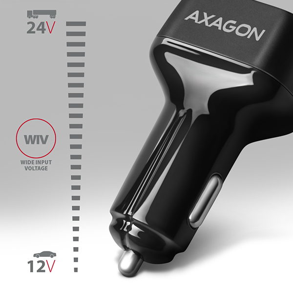 AXAGON PWC-PQ38, PD & QUICK nabíjačka do auta 38W, 2x port (USB + USB-C), PD3.0/ QC3.0/ AFC/ FCP/ Apple 