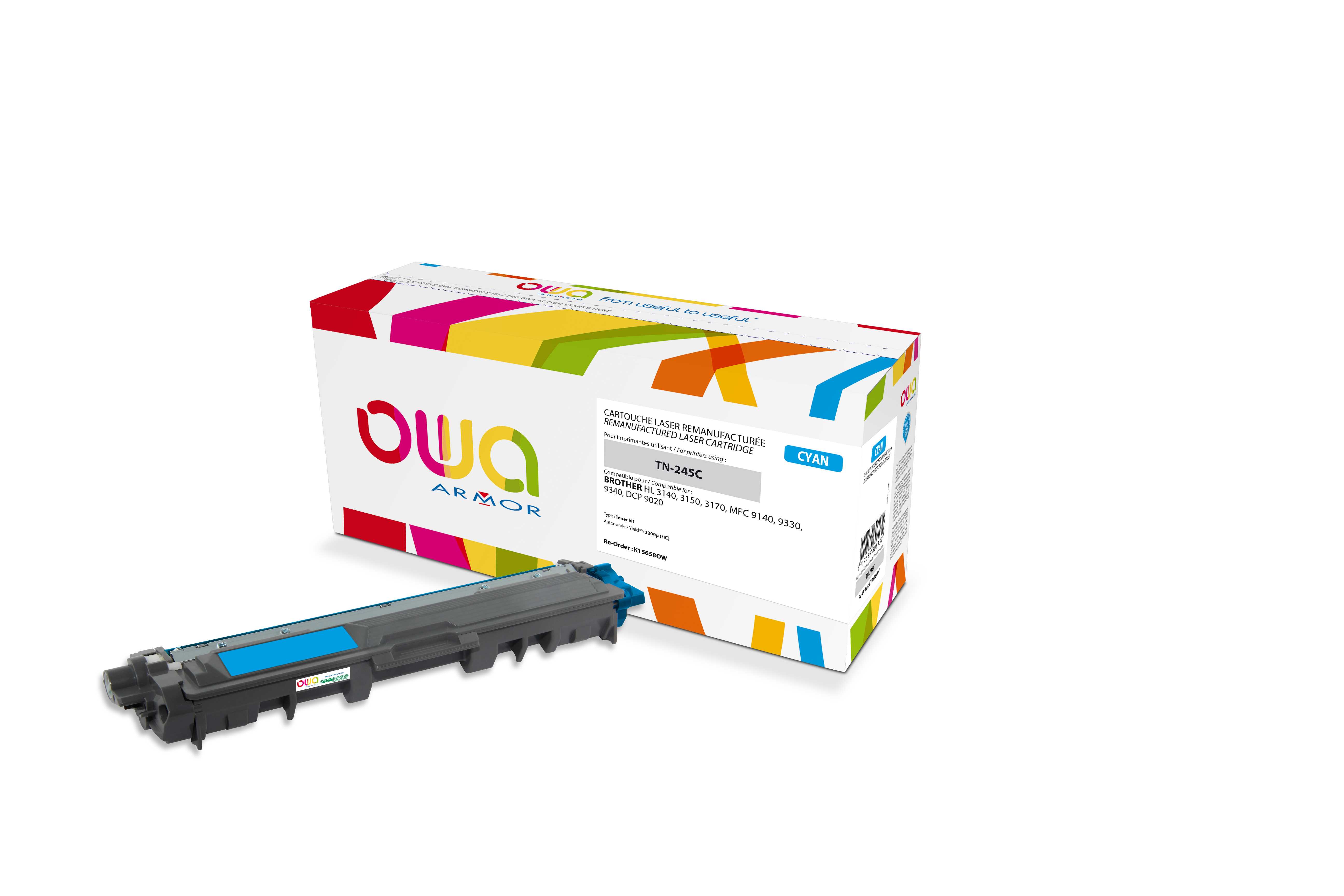 OWA Armor toner kompatibilný s Brother TN-245C/ TN-246C, 2200st, modrá/ cyan