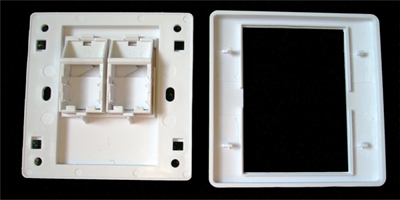 WALL plate SA s rámčekom pre 2keystone (80 x 80) 