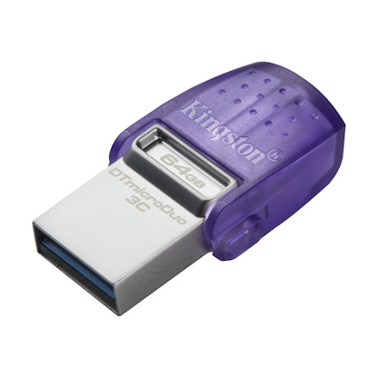 Kingston DataTraveler MicroDuo 3C/ 64GB/ USB 3.2/ USB-A + USB-C/ Fialová 