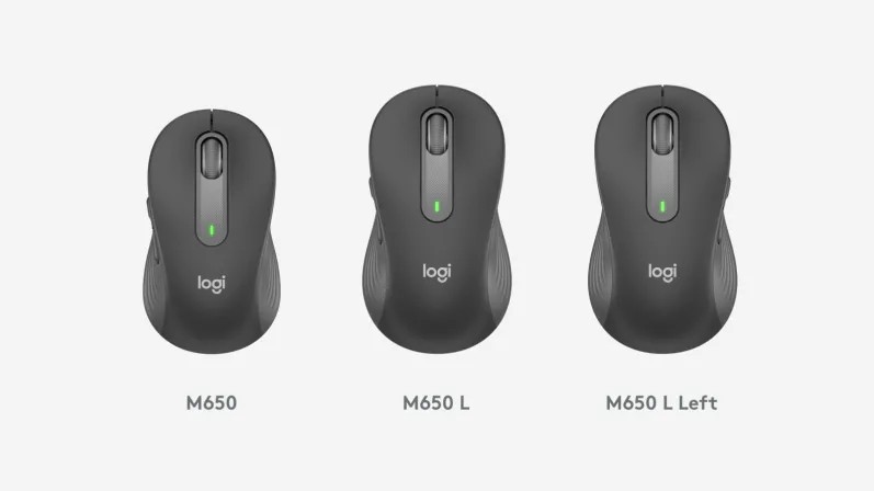 Logitech M650L/ Kancelárska/ Laserová/ Pre ľavákov/ Bezdrôtová USB + Bluetooth/ Biela 