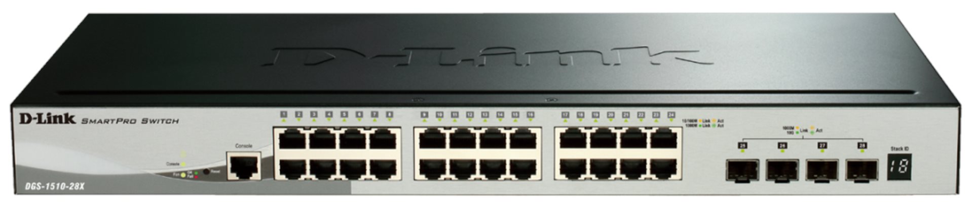 D-Link DGS-1510-28X 28-Port Gigabit Stackable Smart Managed Switch 4x 10G SFP+