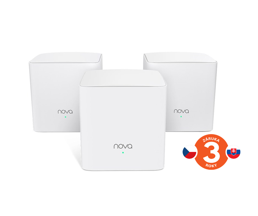 Tenda Nova MW5c (3-pack) WiFi AC1200 Mesh Gigabit systém Dual Band, 6x GLAN/ GWAN, SMART CZ aplikácie