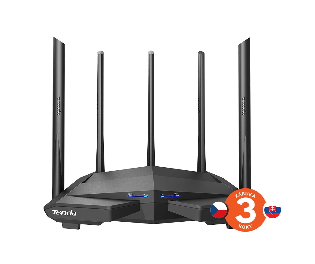 Tenda AC11 WiFi AC Router 1200Mbps, 1x GWAN, 3x GLAN, VPN server/ klient, WISP, Repeater, 5x 6 dBi