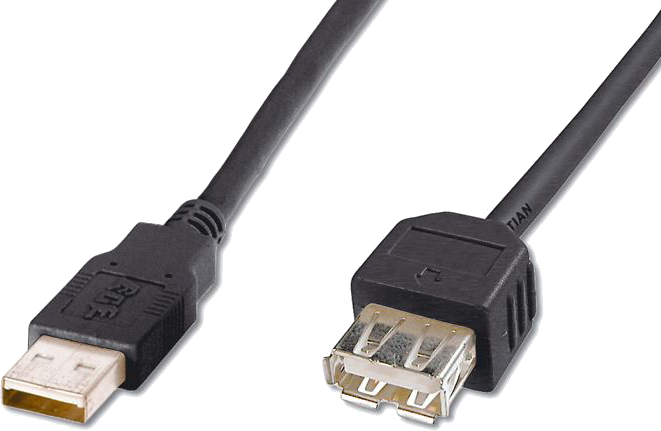 Kábel USB predlžovací A-A, 2 m, čierny