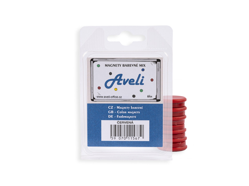 Set magnetov AVELI, červená farba