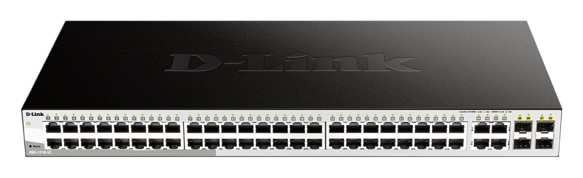 D-Link DGS-1210-52 L2/ L3 Smart+ switch, 48x GbE, 4x RJ45/ SFP, fanless