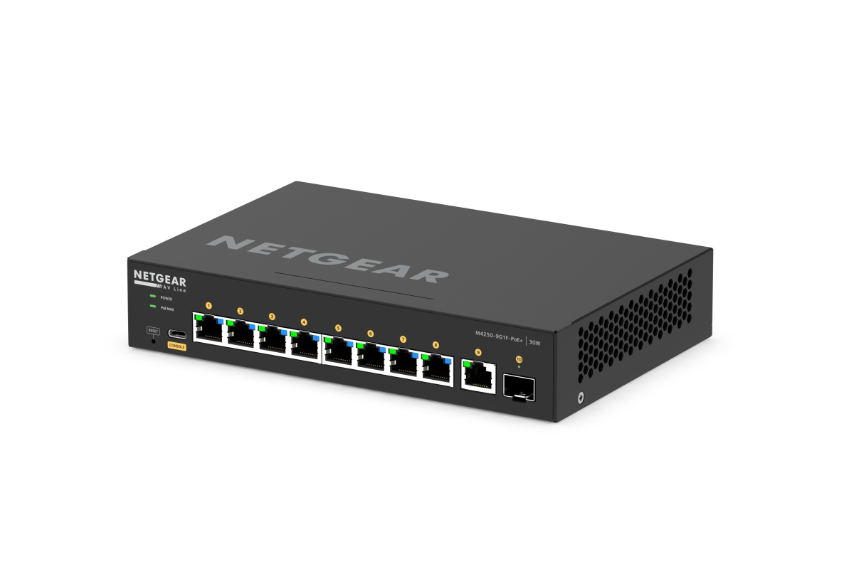 NETGEAR 10PT M4250-9G1F-POE+ MANAGED SWCH 