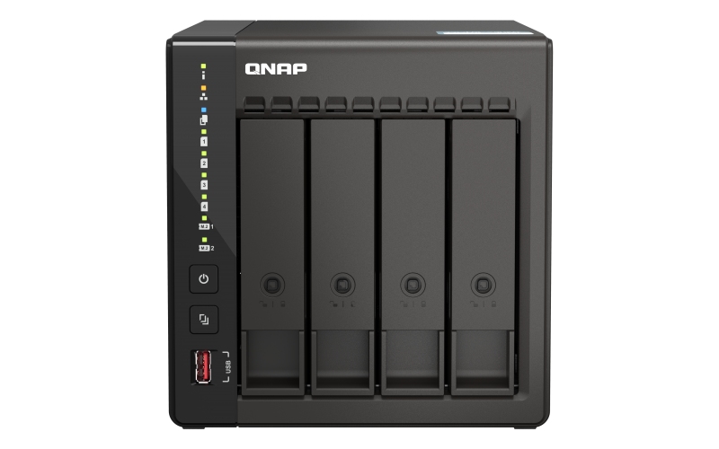 QNAP TS-453E-8G (4core 2, 6GHz, 8GB RAM, 4x SATA, 2x M.2 NVM slot, 2x HDMI 4K, 2x 2, 5GbE, 4x USB)