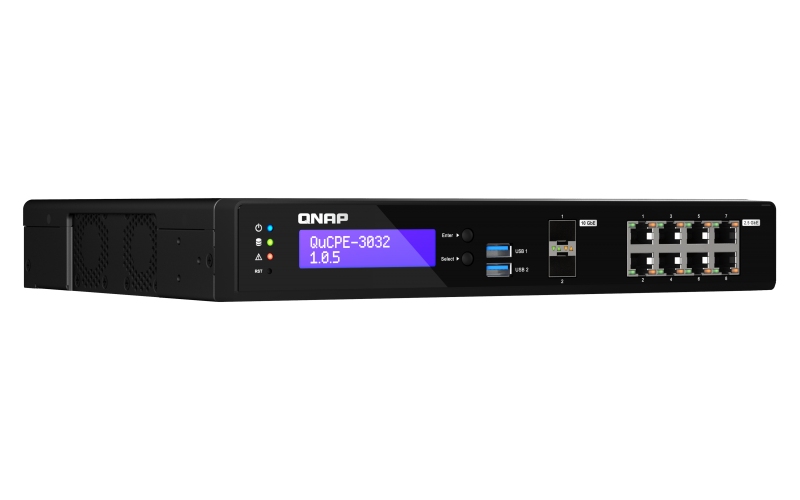 QNAP NVPE zariadenia QuCPE-3032-C3558R-8G (4core C3558R 2, 4GHz, 8GB RAM, 2x M.2, 8x2, 5GbE, 2x10G SFP+) 