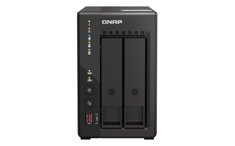 QNAP TS-253E-8G (4core 2, 6GHz, 8GB RAM, 2x SATA, 2x M.2 NVM slot, 2x HDMI 4K, 2x 2, 5GbE, 4x USB)