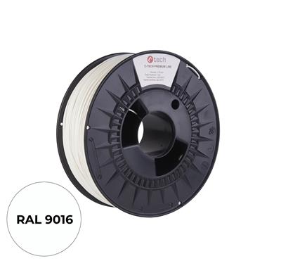 Tlačová struna (filament) C-TECH PREMIUM LINE, PETG, dopravná biela, RAL9016, 1, 75mm, 1kg