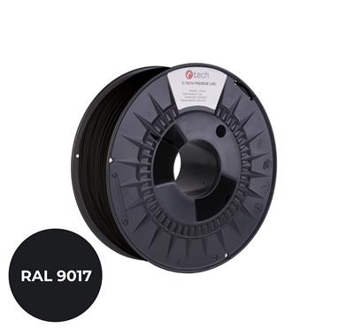 Tlačová struna (filament) C-TECH PREMIUM LINE, PLA, dopravná čierna, RAL9017, 1, 75mm, 1kg