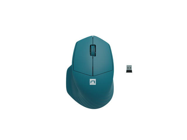 Natec optická myš SISKIN 2/ Kancelárska/ Optická/ Pre pravákov/ 1 600 DPI/ USB+BT/ Modrá