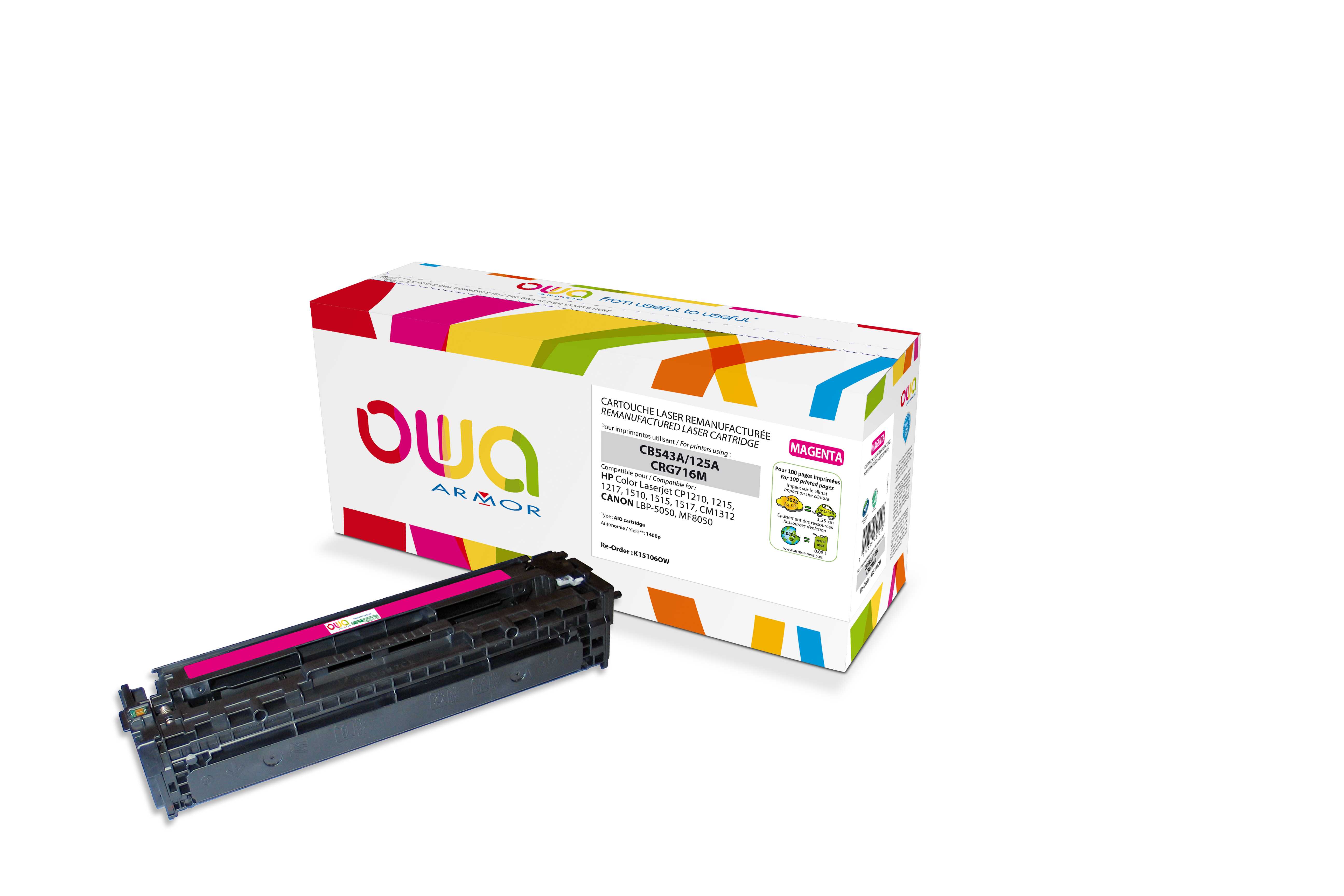 OWA Armor toner kompatibilný s HP CB543A, 1400st, červená/ magenta